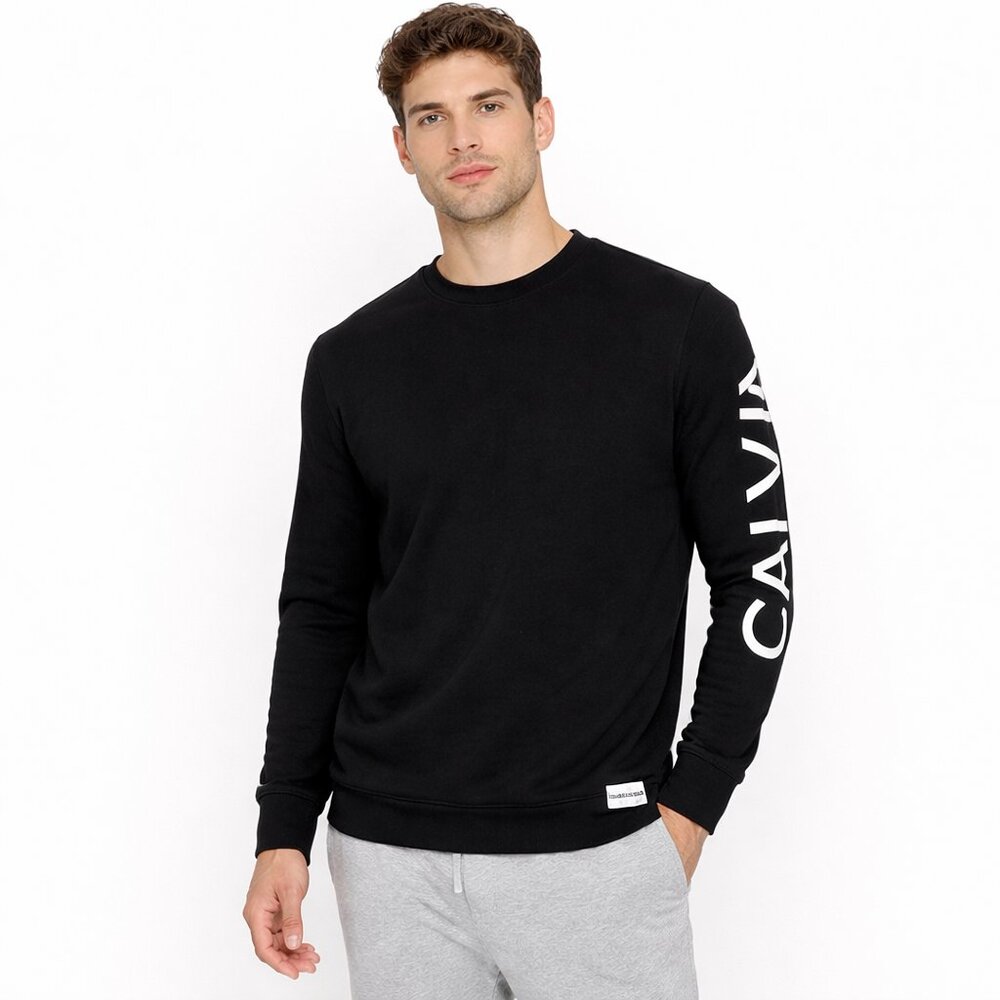 CALVIN KLEIN | Black Long Sleeve Logo Shirt – Youth Large (14–16)